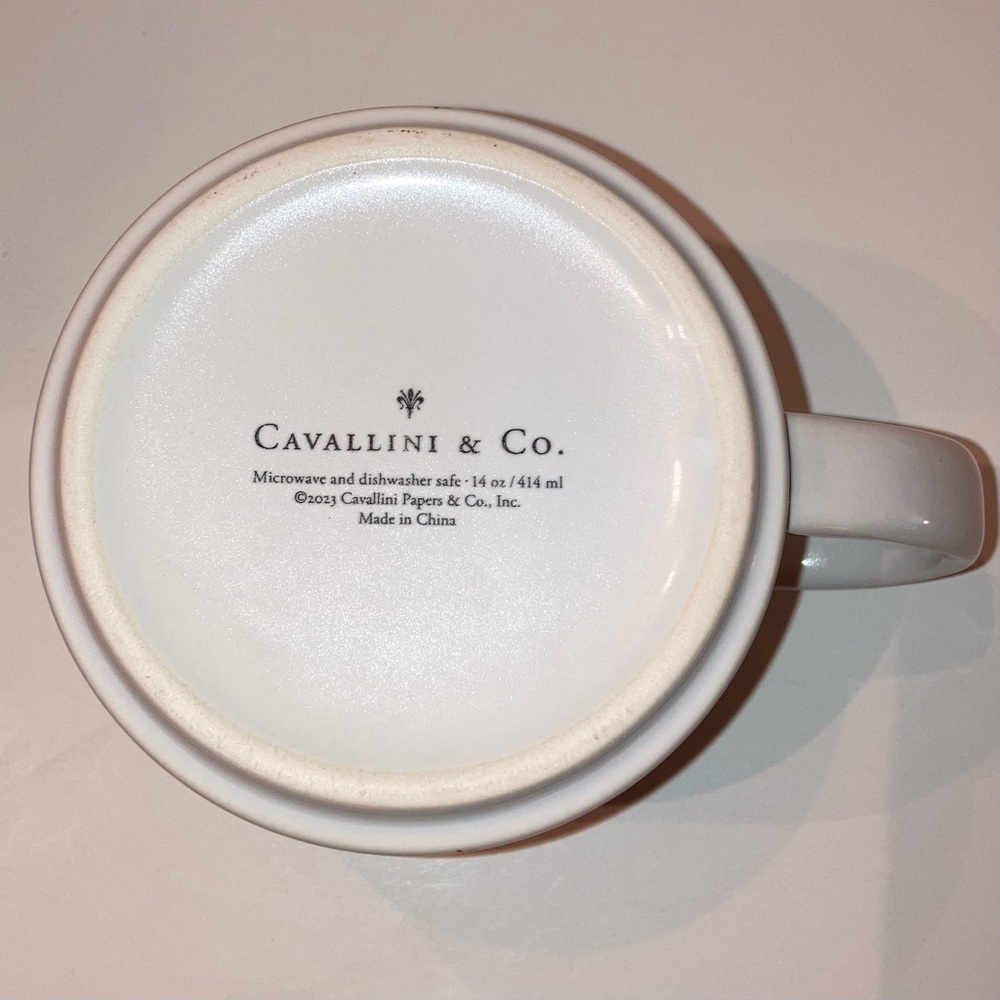 NIB Cavallini & Co Whimsical Blue and White Christmas Winter Retro Vintage Mug - Picture 9 of 15